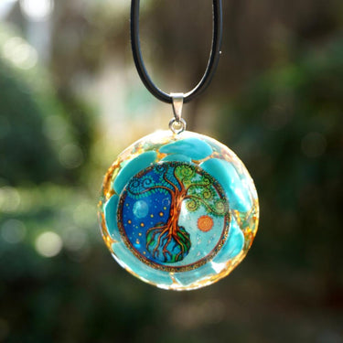 #17- Handmade Turquoise Tree of life ' SPIRITUAL GROUNDING' Orgonite Pendant